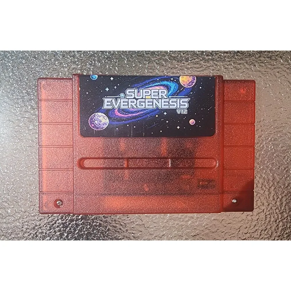 Super Nintendo 3000 in 1 Multi Video Game Cart SNES Retro Gaming Clear Red